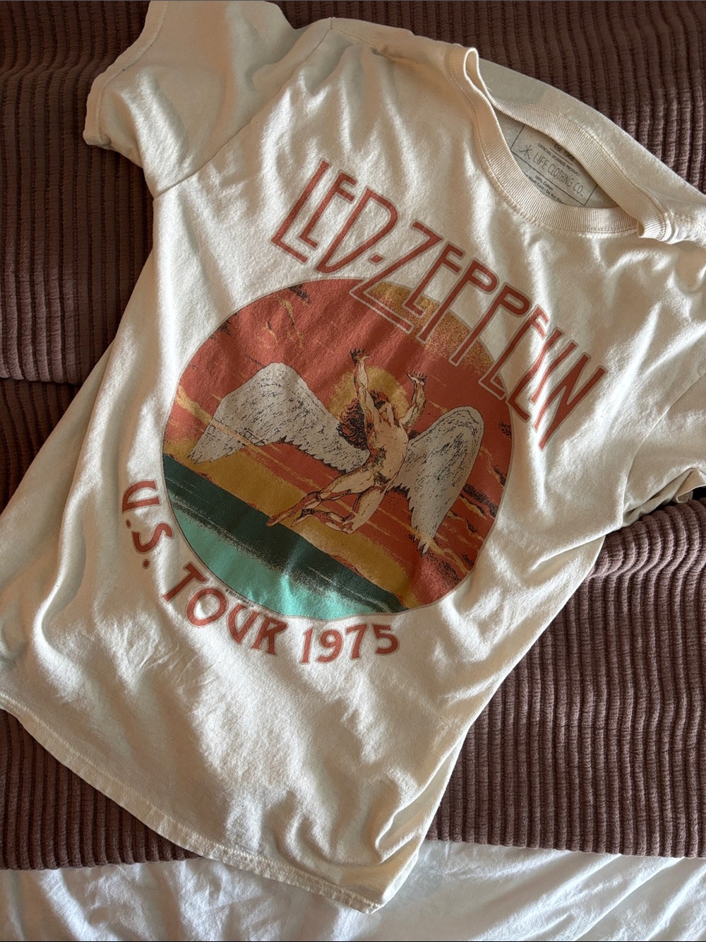 Led Zeppelin Short Sleeve Graphic Tee - Cream